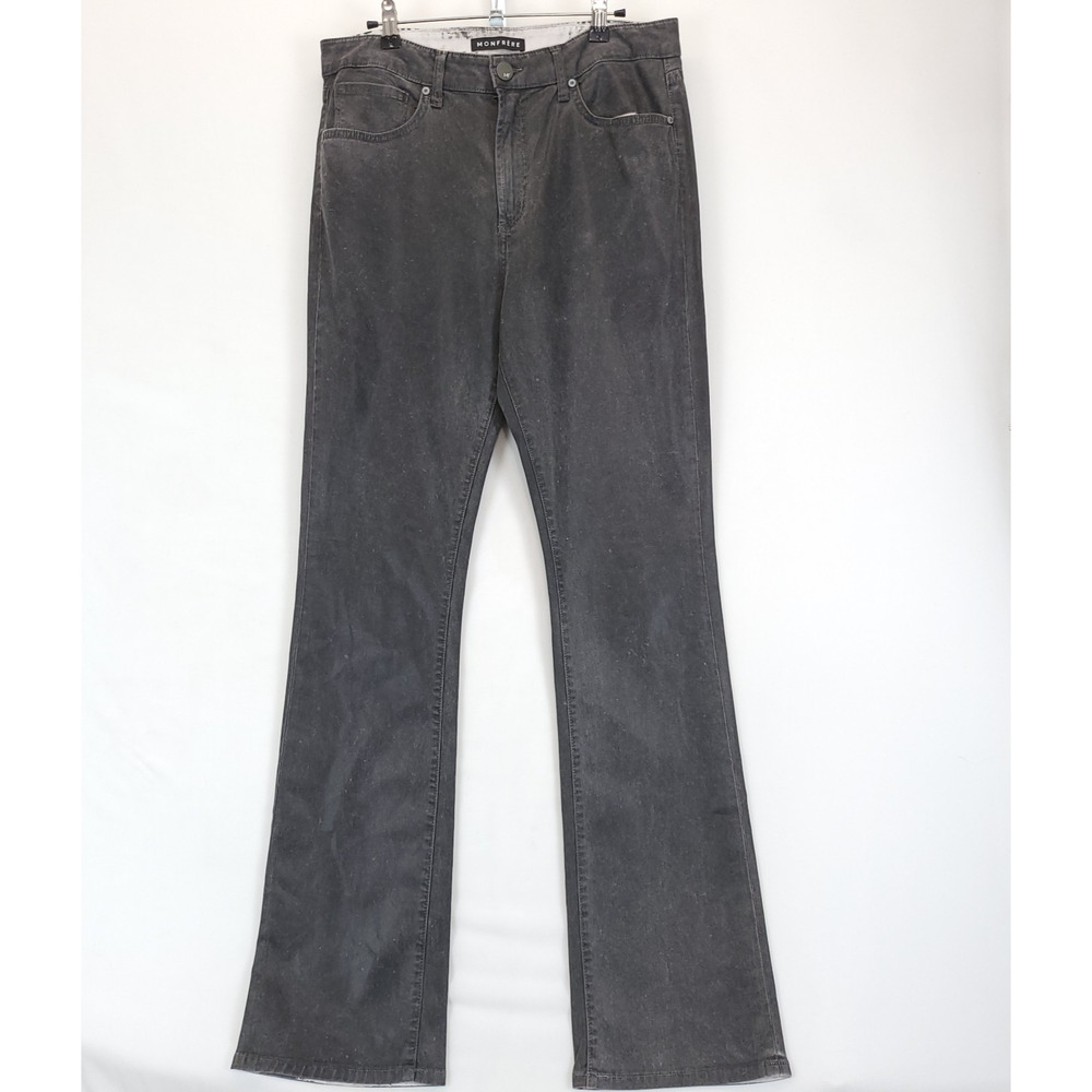 Monfrere Clint Aged Coated Steel Japanese Denim Straight Pants Men 33 Gray